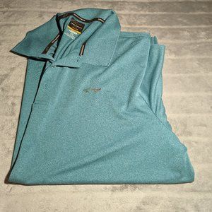 Men's Teal Greg Norman for Tasso Elba Golf Polo Sz 2XL
